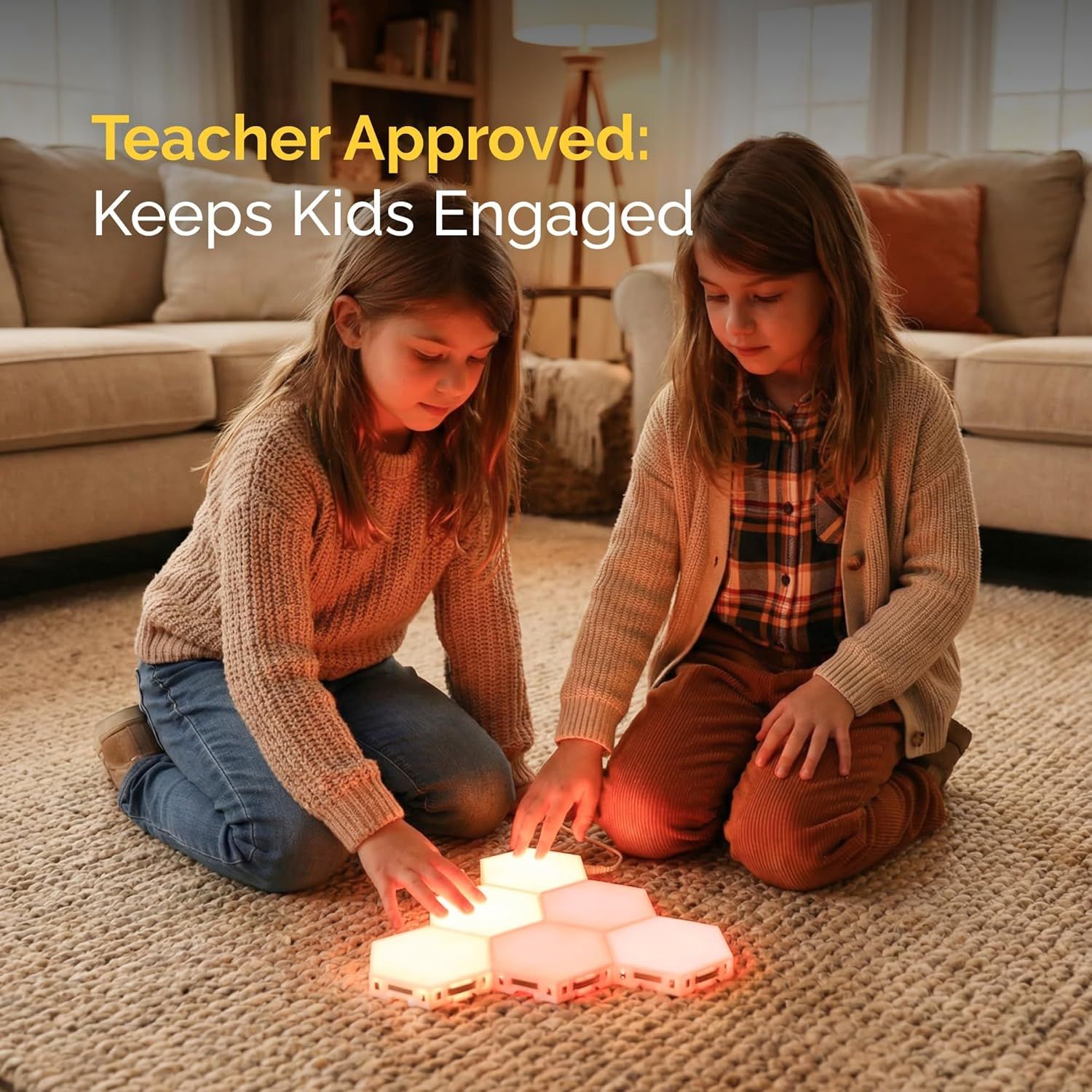 Communicates that the product is teacher-approved and keeps children engaged, providing reassurance to parents that it has educational value and holds kids'…