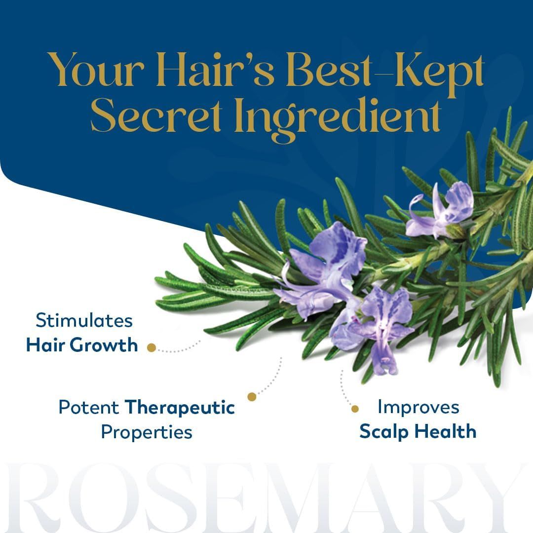 Highlights multiple benefits of the secret ingredient (rosemary) to reassure shoppers that the product delivers comprehensive hair care results including…