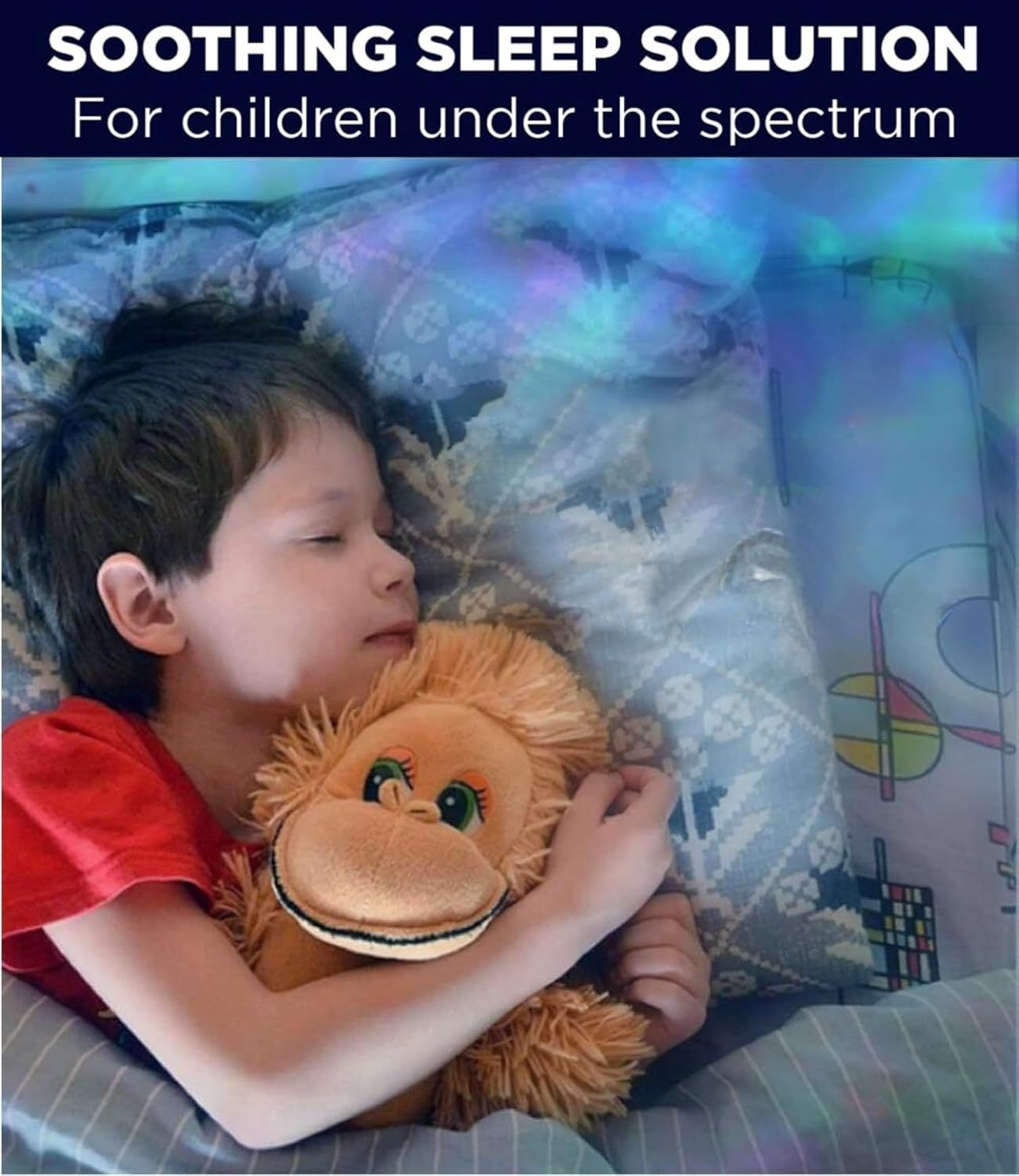 Communicates that the product provides a soothing sleep solution specifically designed for children under the spectrum, reassuring parents of its calming…