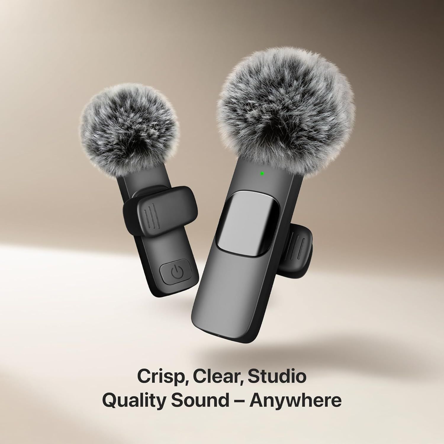 Communicates that the wireless microphones deliver crisp, clear, professional-grade audio quality in any environment.