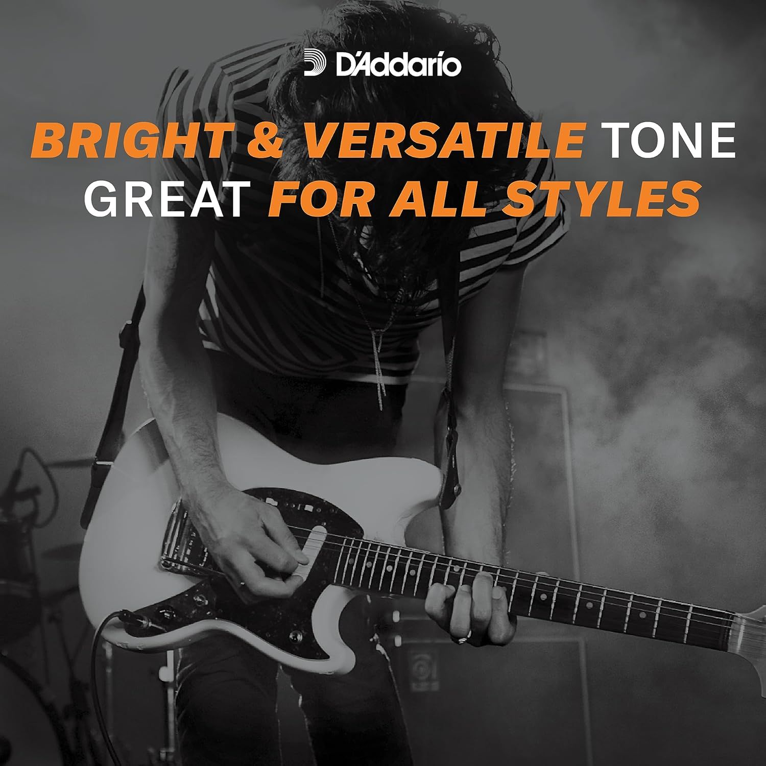 Communicates that the D'Addario product delivers a bright and versatile tone suitable for all musical styles, appealing to guitarists seeking flexibility in…