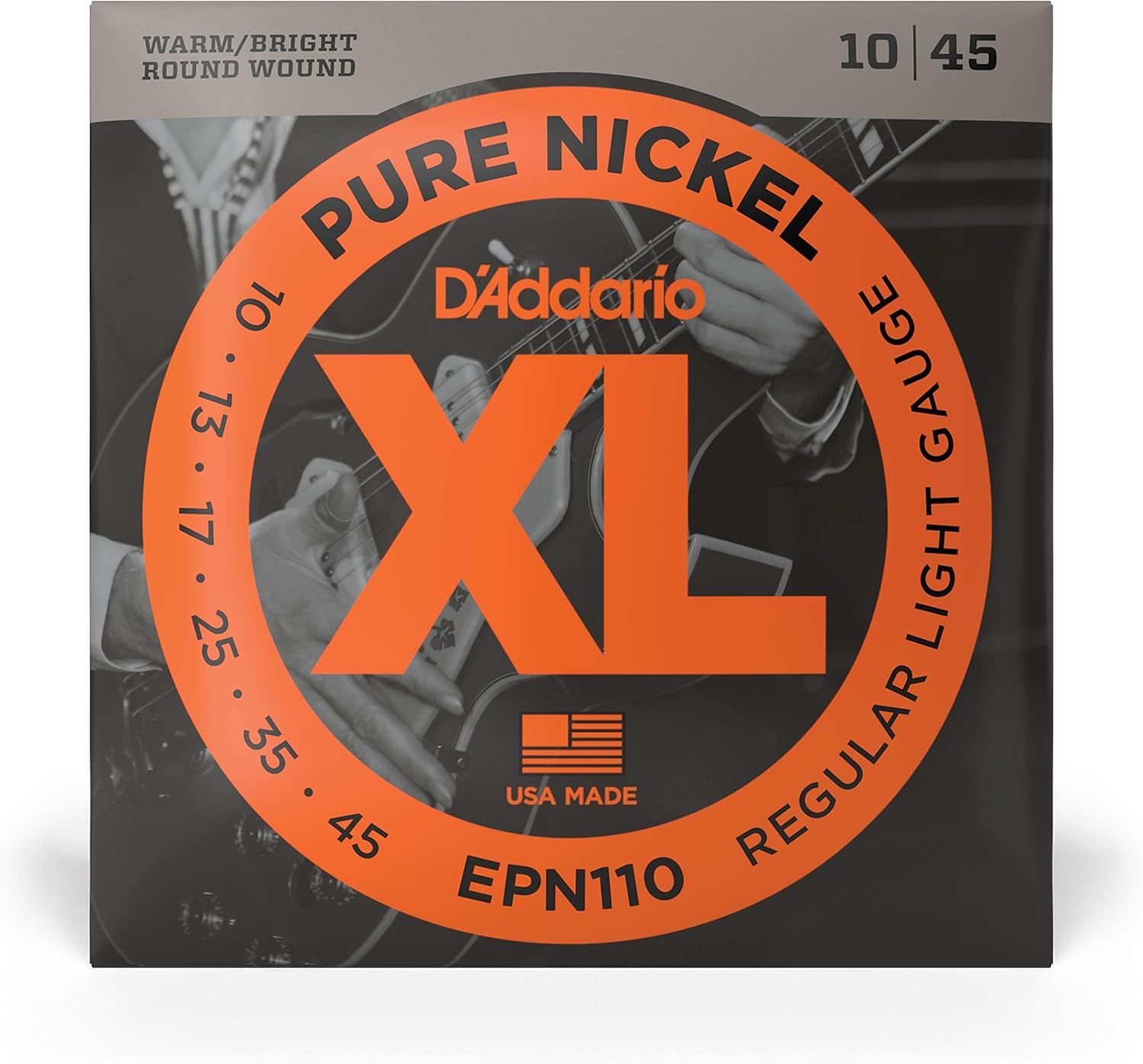 Communicates multiple key features of the guitar strings including material composition, tonal quality, construction type, manufacturing origin, and gauge…