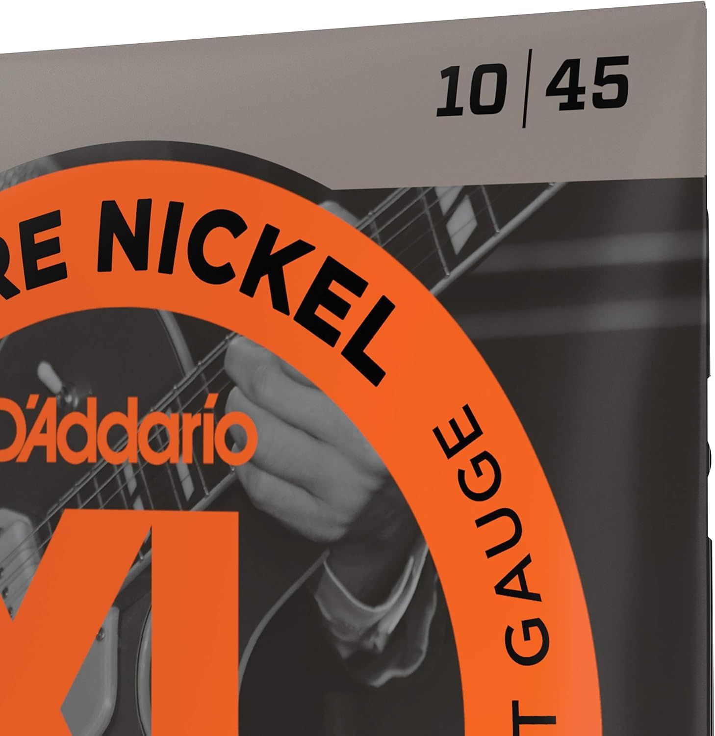 Communicates the exact gauge measurement (10/45) of the guitar strings to help shoppers select the correct string thickness for their playing style and…