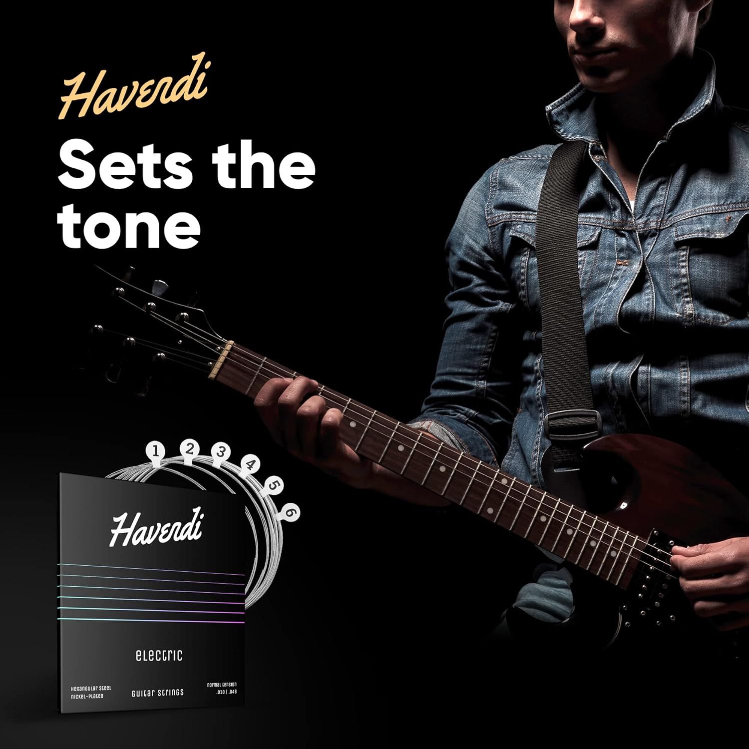Emphasizes the Havendi brand identity and emotional association with music lifestyle, reinforcing brand positioning and trust through aspirational imagery and slogan.