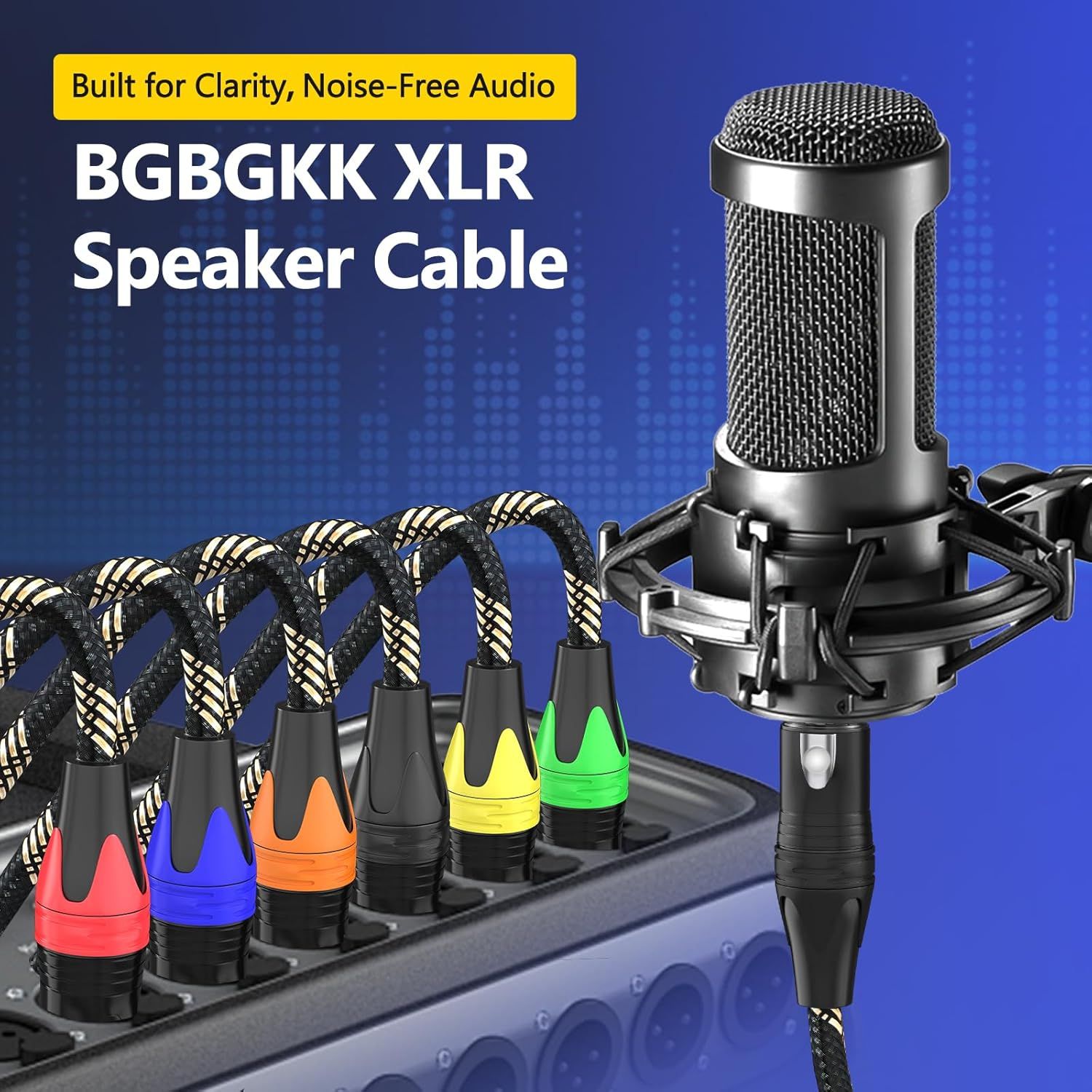 Communicates that the XLR speaker cable is engineered for clear, noise-free audio quality, reassuring audio professionals and enthusiasts of superior sound performance.