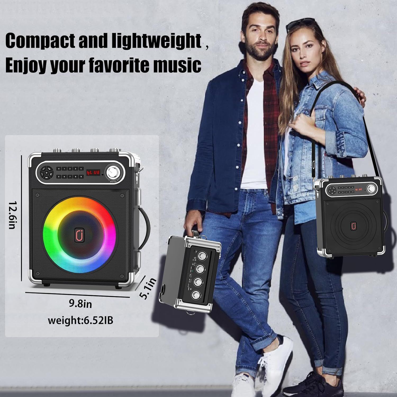 Communicates that the speaker is compact, lightweight, and portable, making it easy to carry and enjoy music on the go. Provides exact measurements and weight to help shoppers understand the…