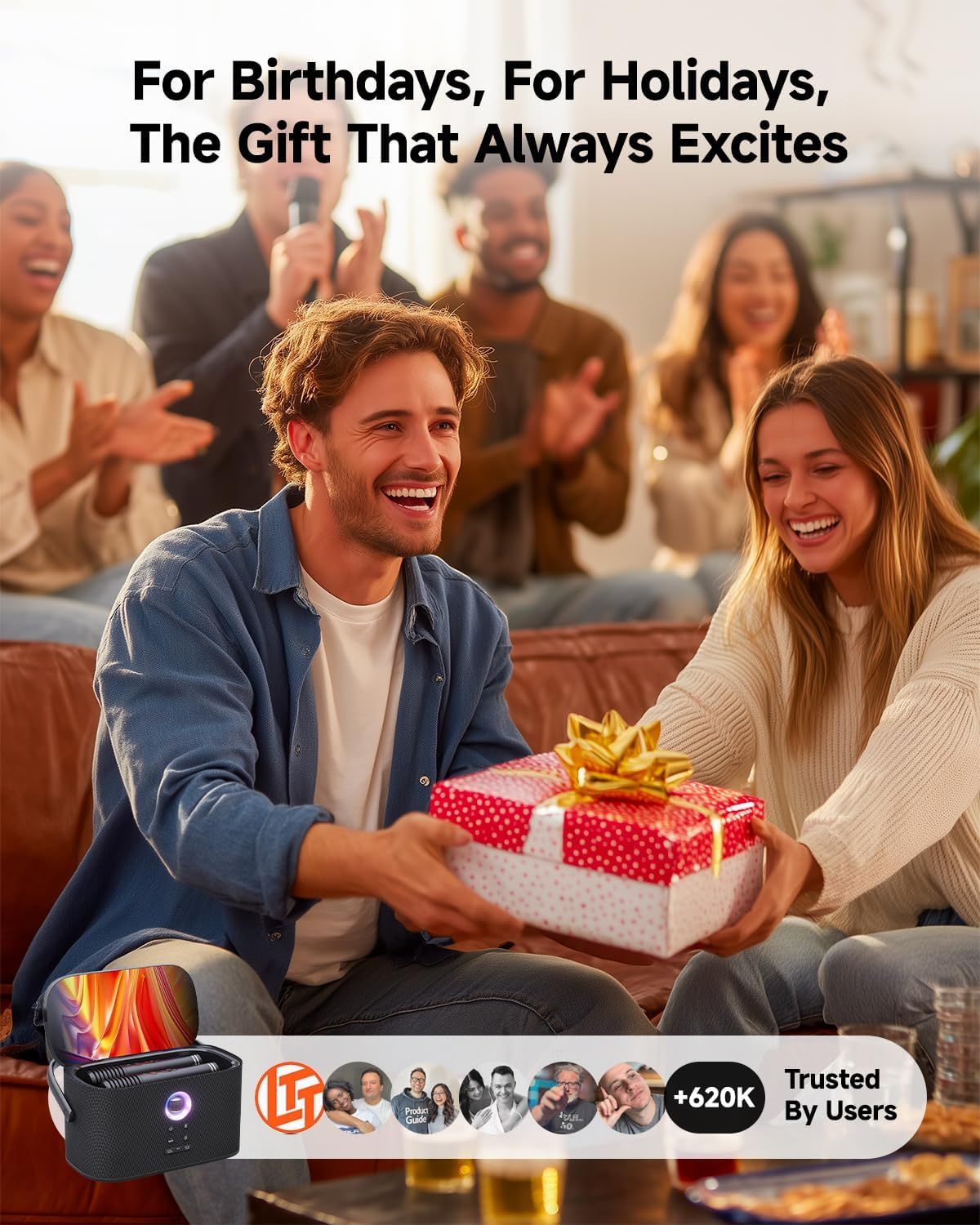 Demonstrates the product is perfect for various gift-giving occasions like birthdays and holidays, emphasizing its versatility as an exciting gift choice.