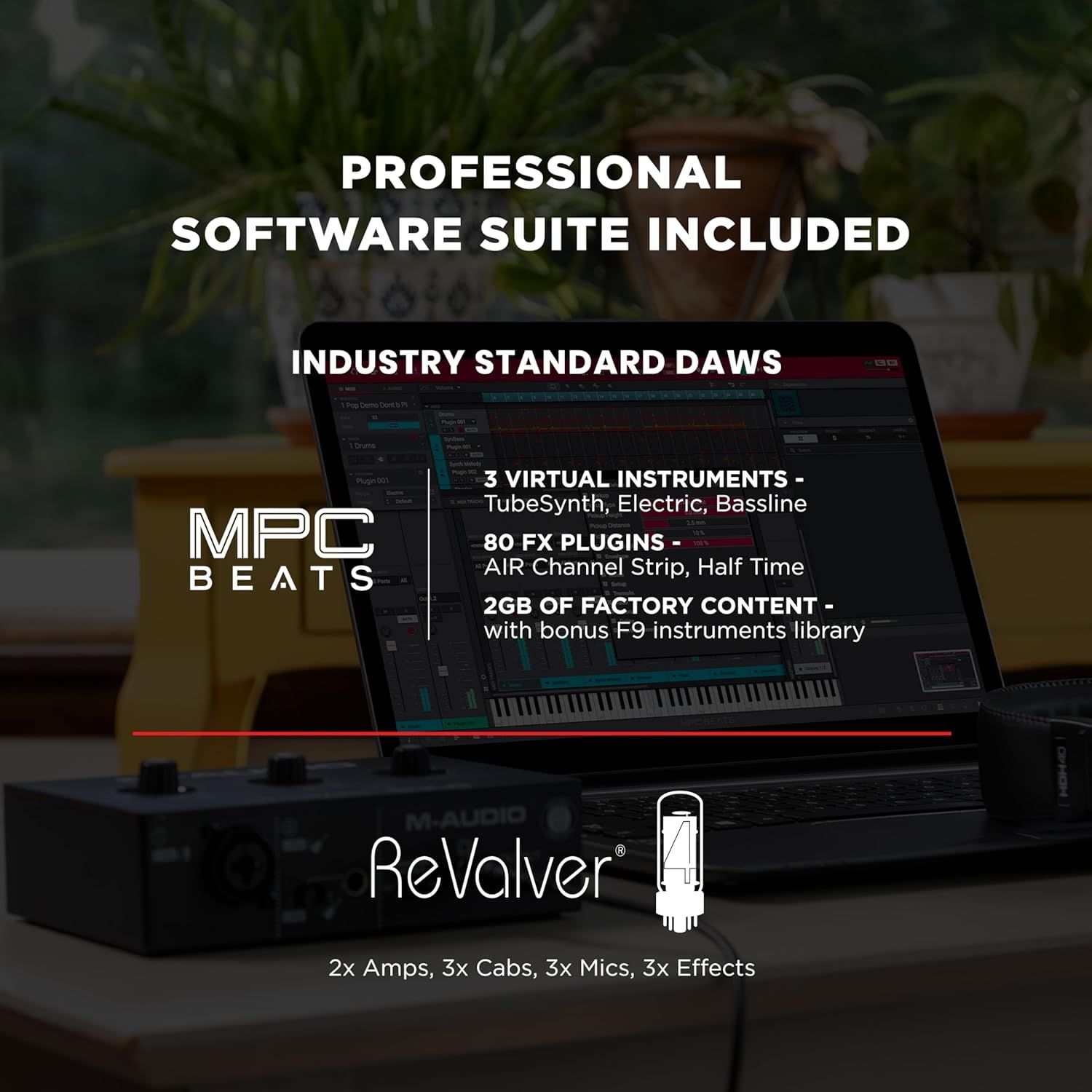 Communicates the comprehensive software bundle and digital content included with the product to demonstrate value and reassure buyers they receive…