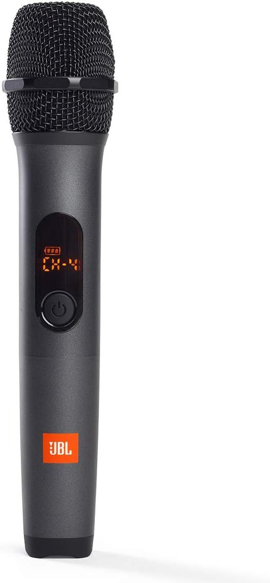 Highlights the digital display feature showing channel information, reassuring shoppers that the wireless microphone provides clear channel visibility for…