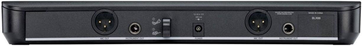 Shows the back panel of the audio device with all input and output ports labeled, helping customers understand connectivity options and technical…
