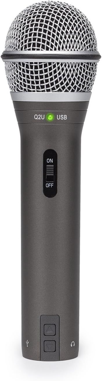 Highlights the key functional components of the microphone including USB connectivity, power switch, and control buttons to help shoppers understand the…