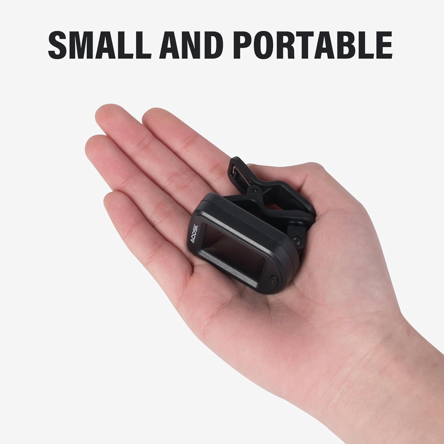 Demonstrates the small, portable size of the product by showing it fits easily in the palm of a hand, emphasizing convenience for travel or everyday carry.