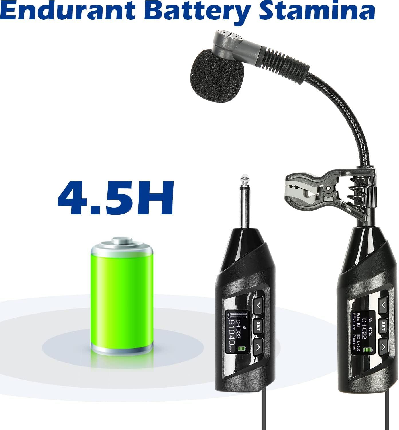 Communicates that the product offers 4.5 hours of battery stamina, reassuring shoppers about extended usage time without recharging.