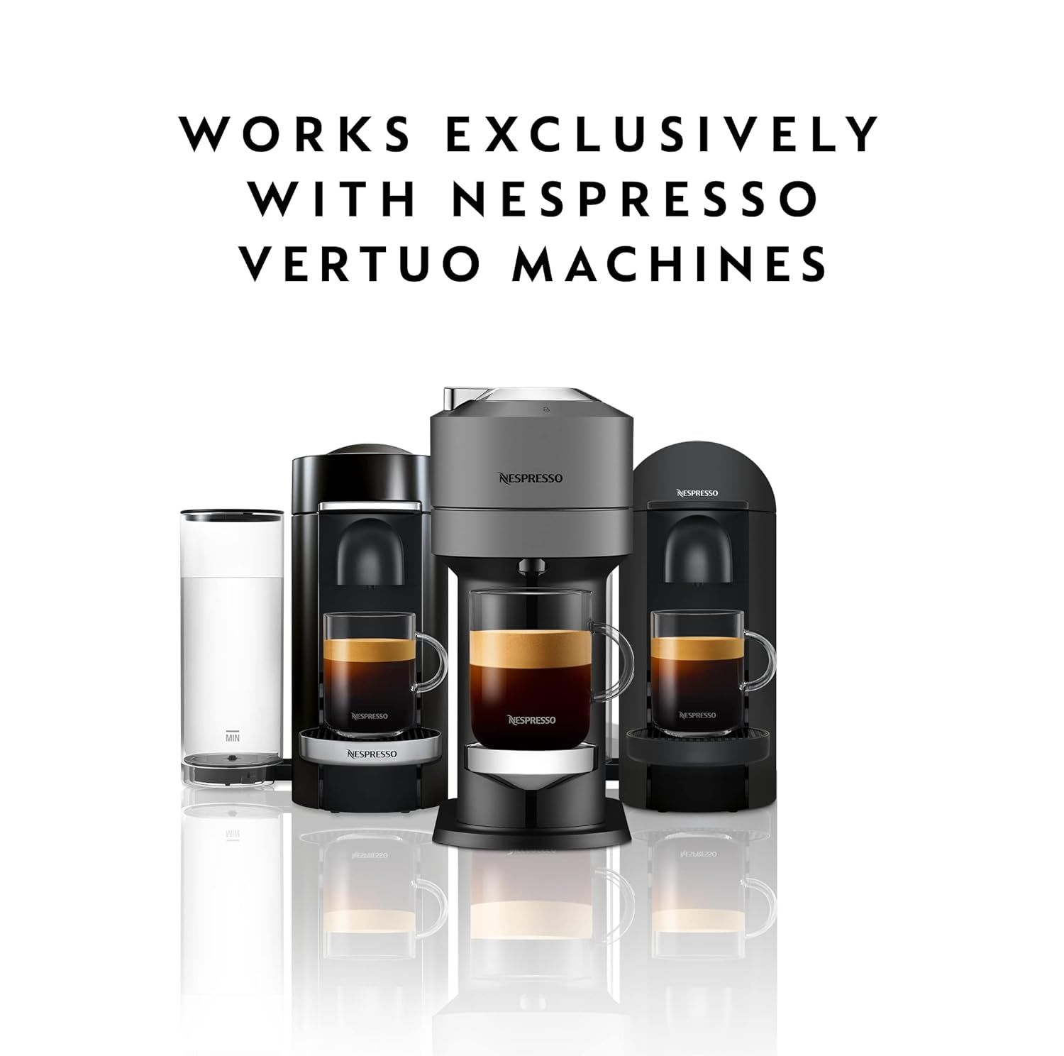 Communicates that this product is exclusively compatible with Nespresso Vertuo machines, helping shoppers confirm device compatibility before purchase.