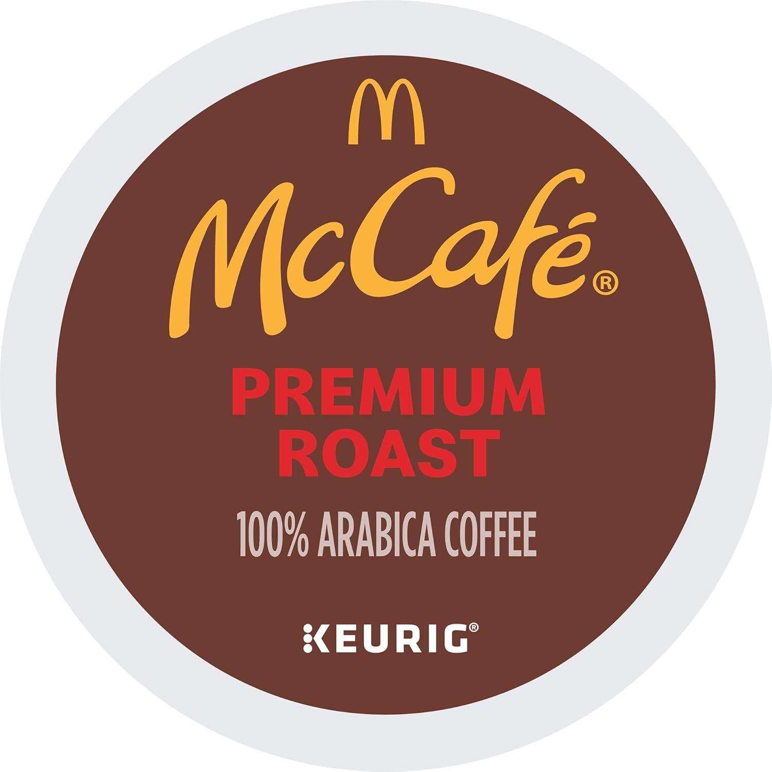 Emphasizes the McCafe brand and product quality (Premium Roast, 100% Arabica Coffee) to build trust and brand recognition with shoppers.