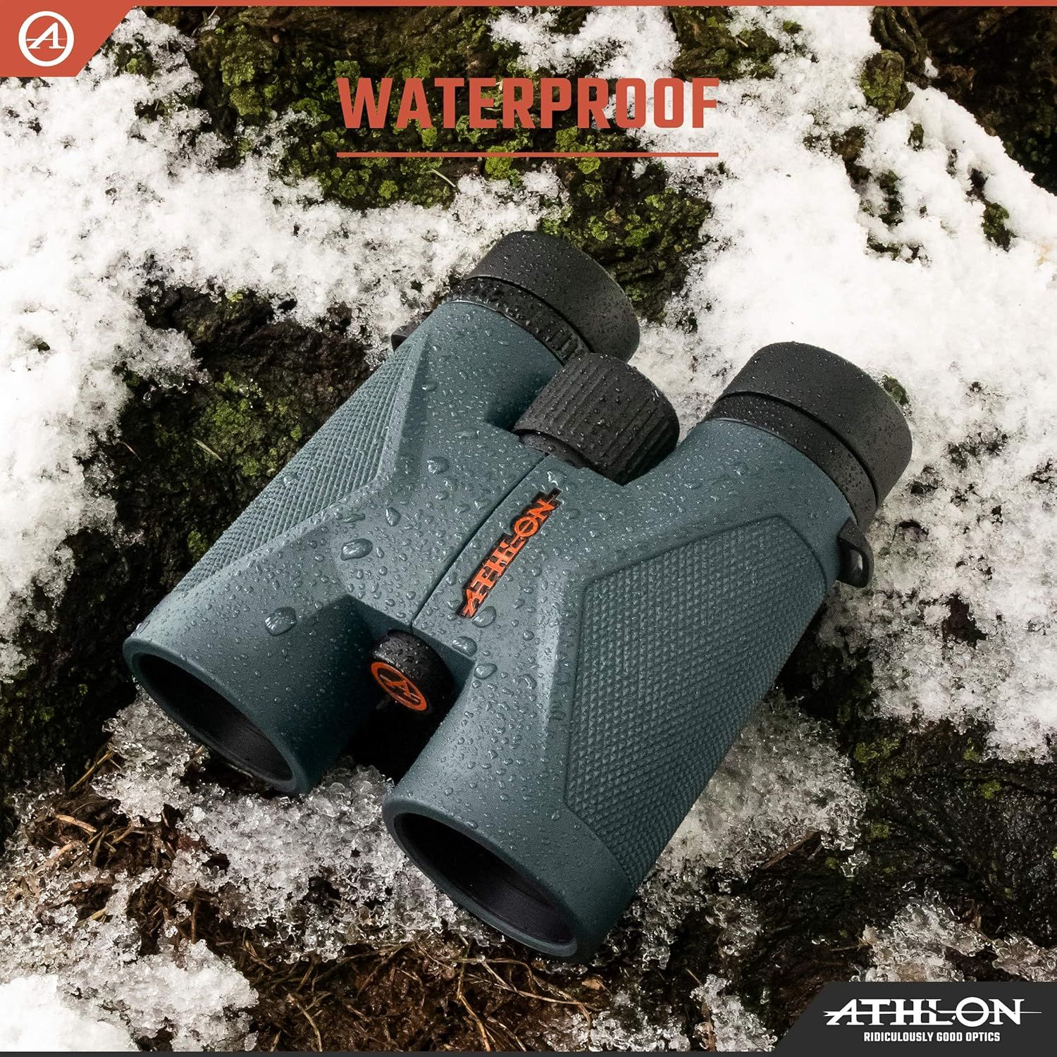 Demonstrates that the binoculars are waterproof and can withstand wet outdoor conditions, reassuring shoppers they can use the product in rain, snow, or harsh…