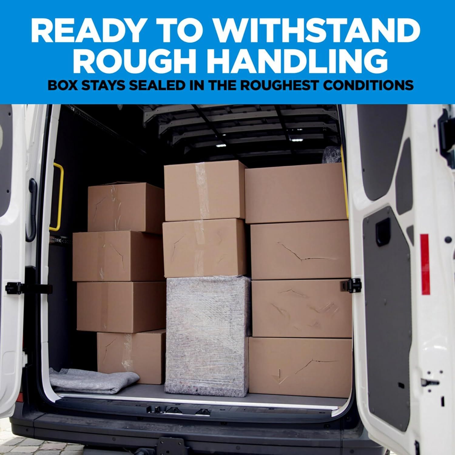 Communicates that the product packaging stays sealed and secure even during rough shipping and handling conditions, reassuring shoppers about product protection during delivery.