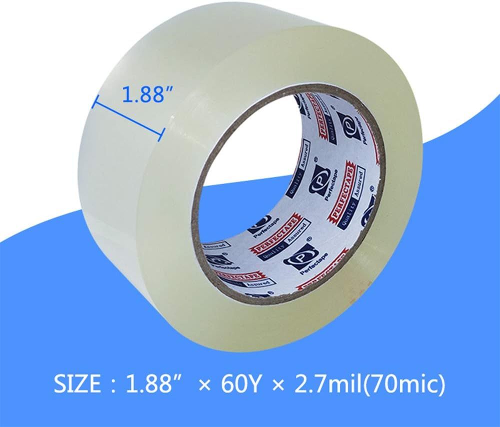 Communicates the exact physical dimensions of the tape roll to help shoppers understand the product size before purchase.