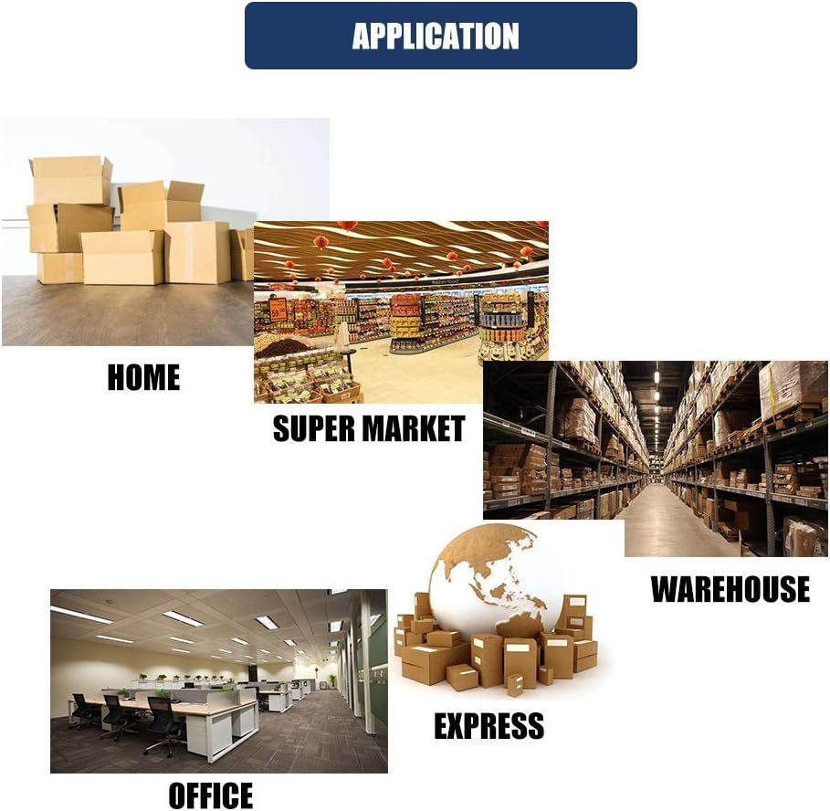 Demonstrates the multiple use cases and environments where the product can be effectively used, showcasing its versatility across home, retail, warehouse, shipping, and office settings.