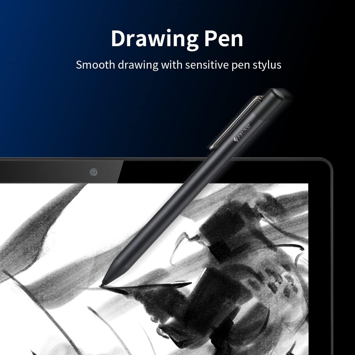 Highlights the stylus pen's sensitive tip and smooth drawing capability, reassuring shoppers that it delivers precision and a natural drawing experience on…