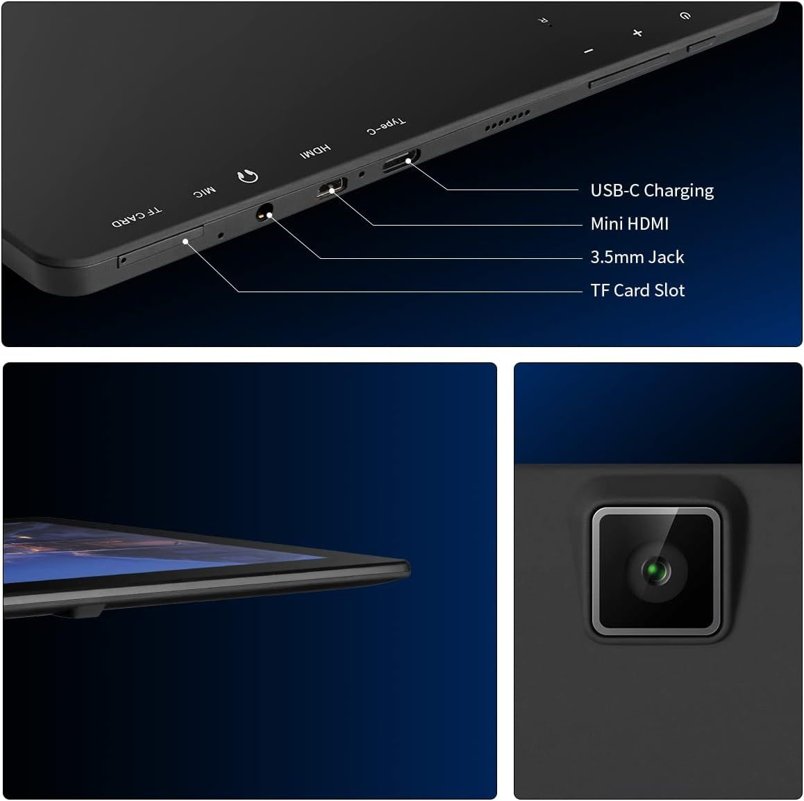 Highlights the physical ports and connectivity options available on the device, helping shoppers understand the product's input/output capabilities and…