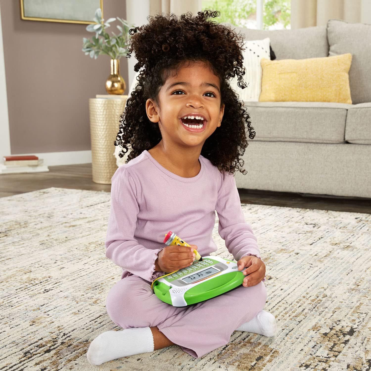 Shows the product being used by a happy child in a comfortable home environment to help shoppers visualize the product in real-world use and connect…