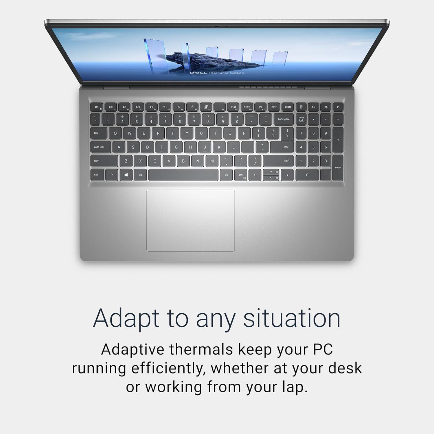 Communicates that the laptop's adaptive thermal system efficiently manages heat in different usage scenarios, reassuring shoppers about performance and…