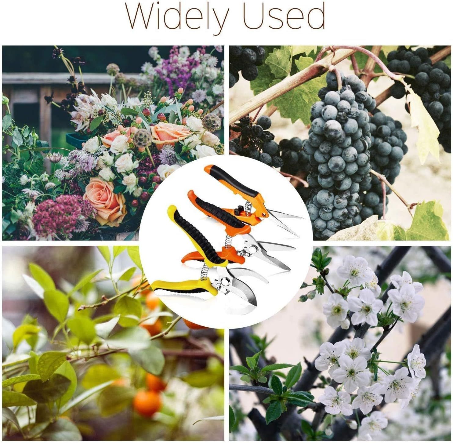 Demonstrates the versatility of the pruning shears by showing multiple real-world applications across different gardening and plant care scenarios, reassuring shoppers that the product works for…