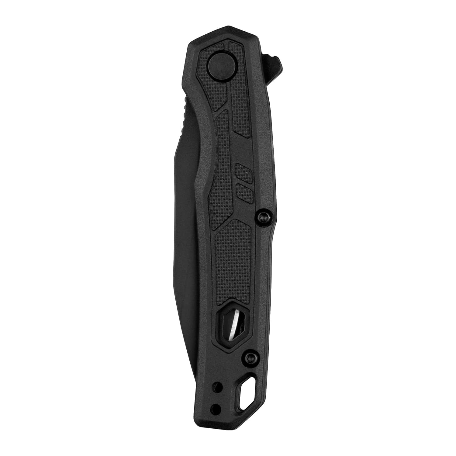 Provides a clean, catalog-style view of the folding knife on a white background with no distractions, allowing shoppers to see the product's design, texture,…