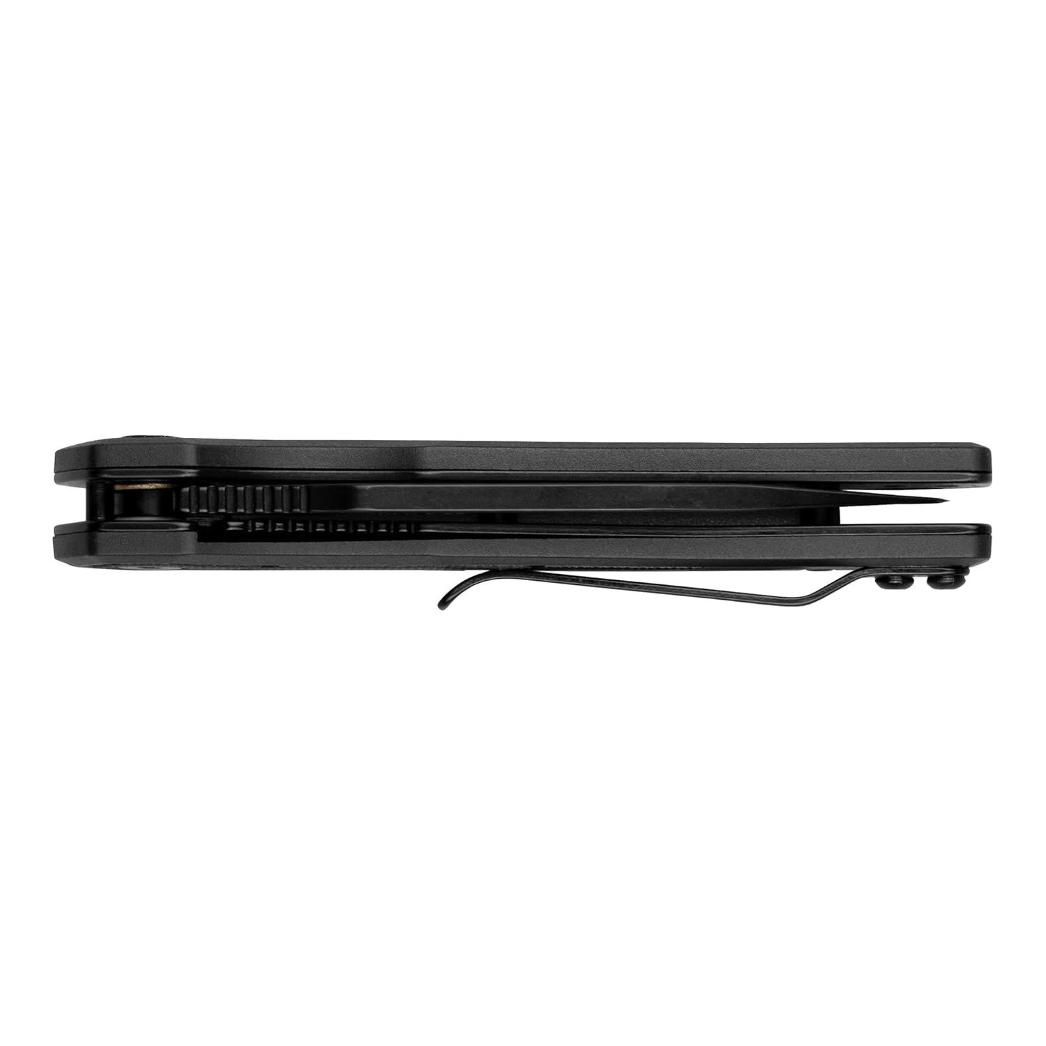 Provides a clean, catalog-style side view of the product to show its slim, compact folded profile and internal hinge mechanism.