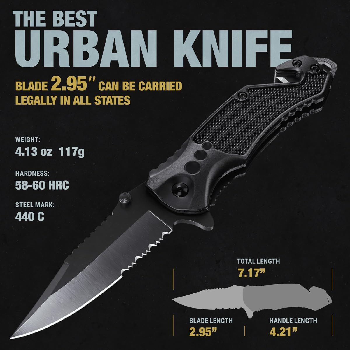 Provides detailed physical dimensions and weight specifications to help shoppers understand the exact size and portability of the knife. Highlights multiple…