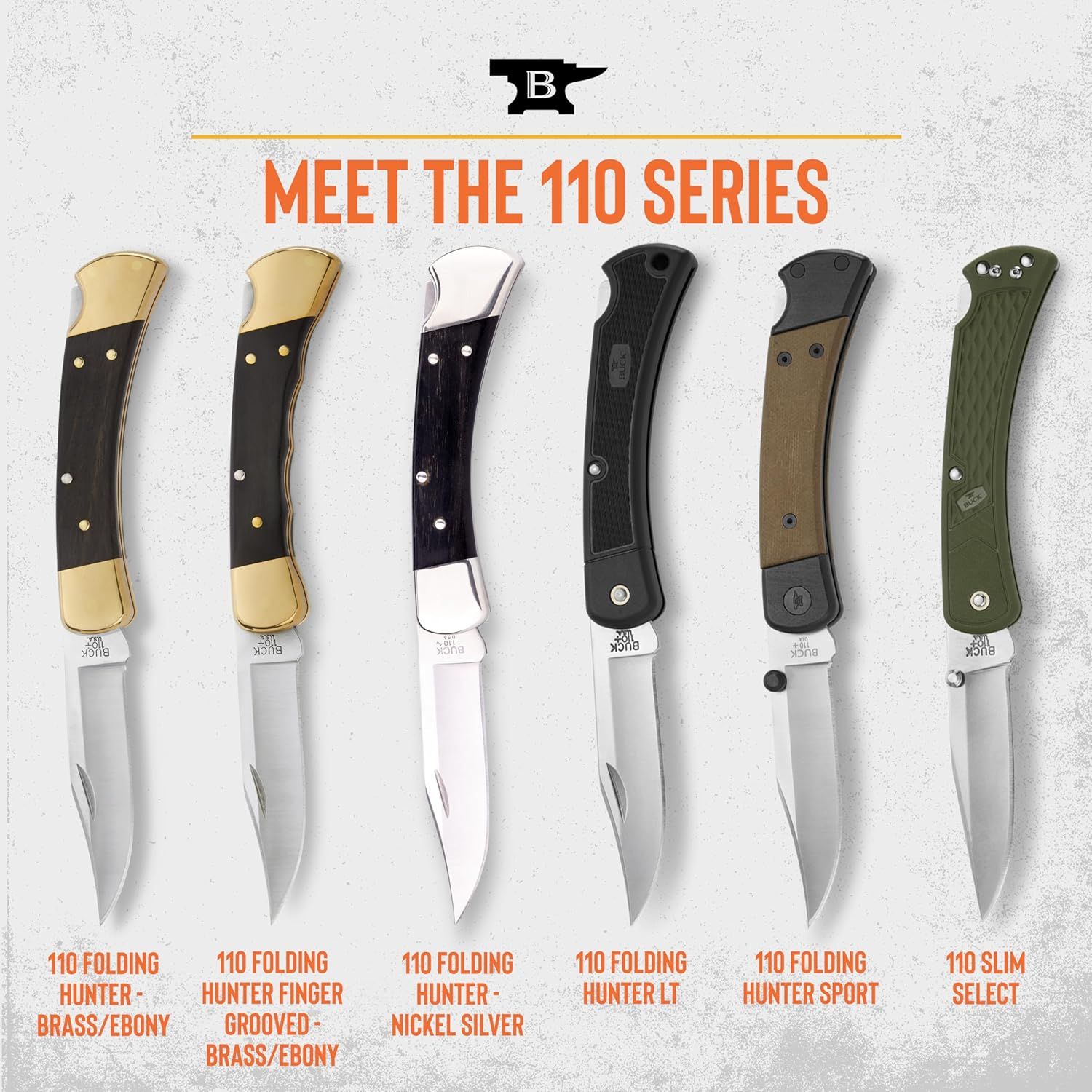 Showcases the brand's 110 Series product lineup, helping shoppers understand the variety of handle materials, finishes, and styles available within this knife…