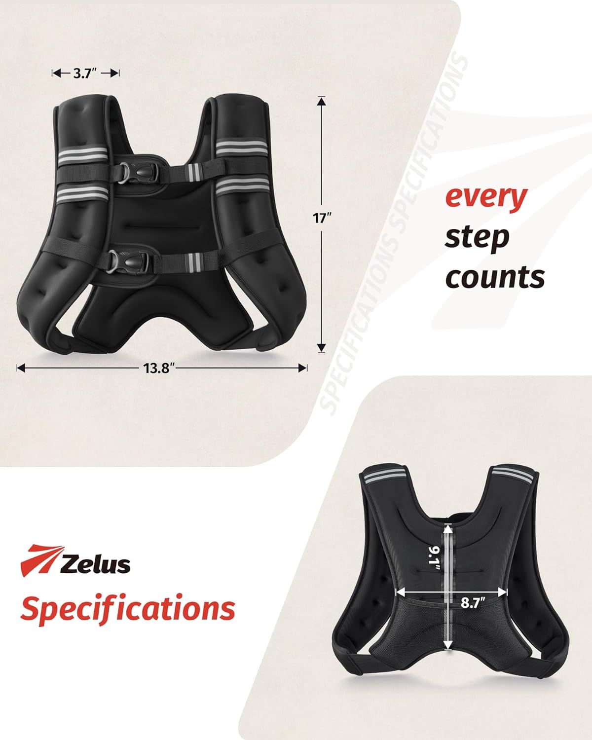 Provides exact measurements of the weighted vest to help shoppers understand its physical size and ensure it fits their needs.