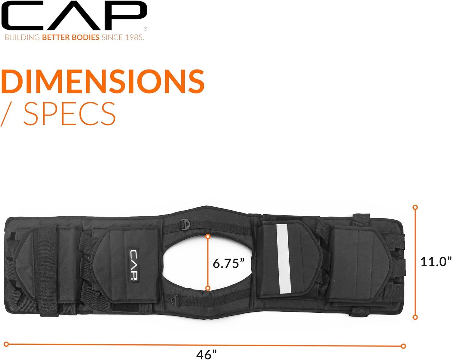 Communicates the exact physical measurements of the product (46 inches length, 11 inches height, 6.75 inches width) to help shoppers understand the size and ensure it meets their needs.