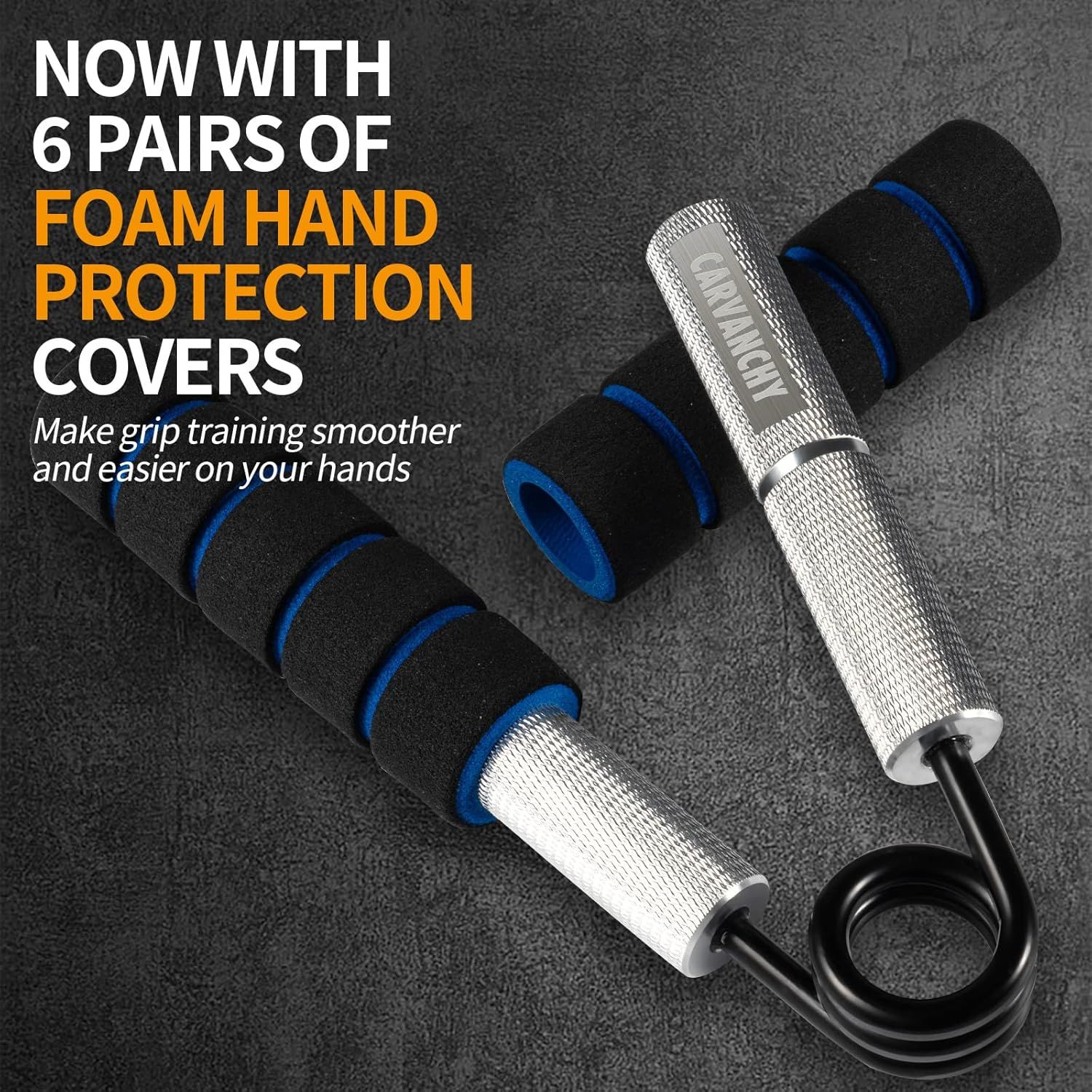 Communicates what accessories are included with the product to reassure shoppers they're getting additional value with foam hand protection covers for grip…