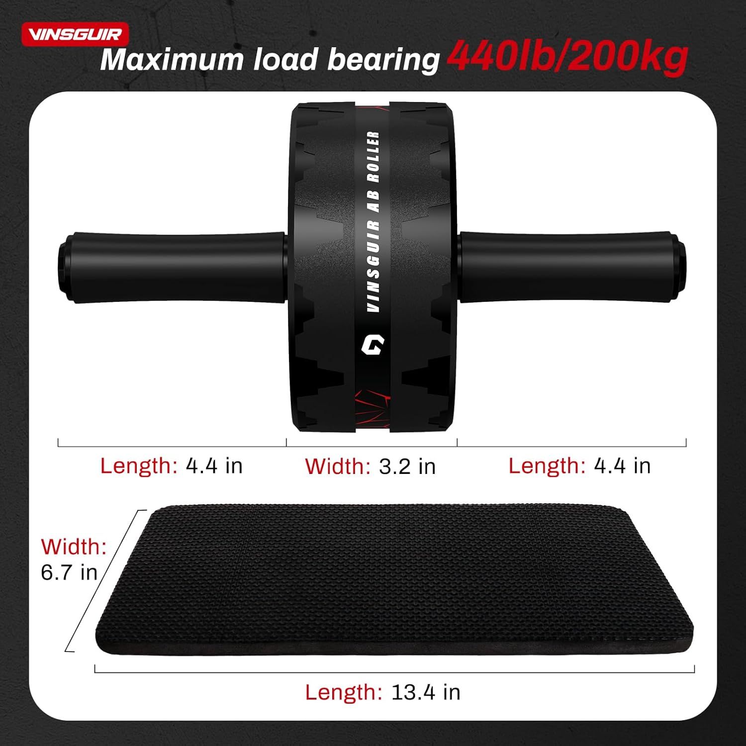 Communicates the product's impressive weight capacity of 440lb/200kg to reassure shoppers of its strength and durability for intense workouts. Provides exact…