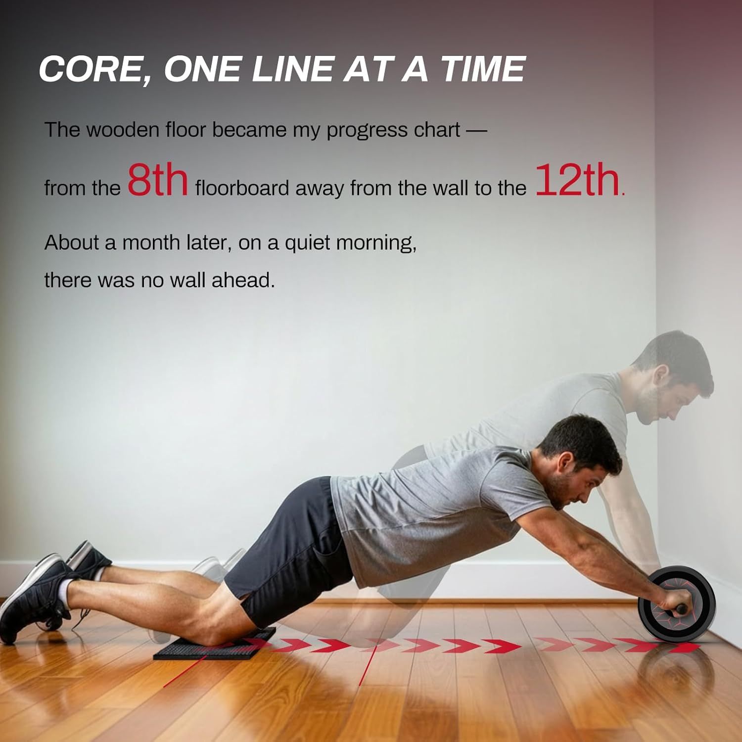 Shares a customer's personal fitness journey and achievement to build emotional connection and social proof, demonstrating real-world results from using the product. Shows authentic customer usage…