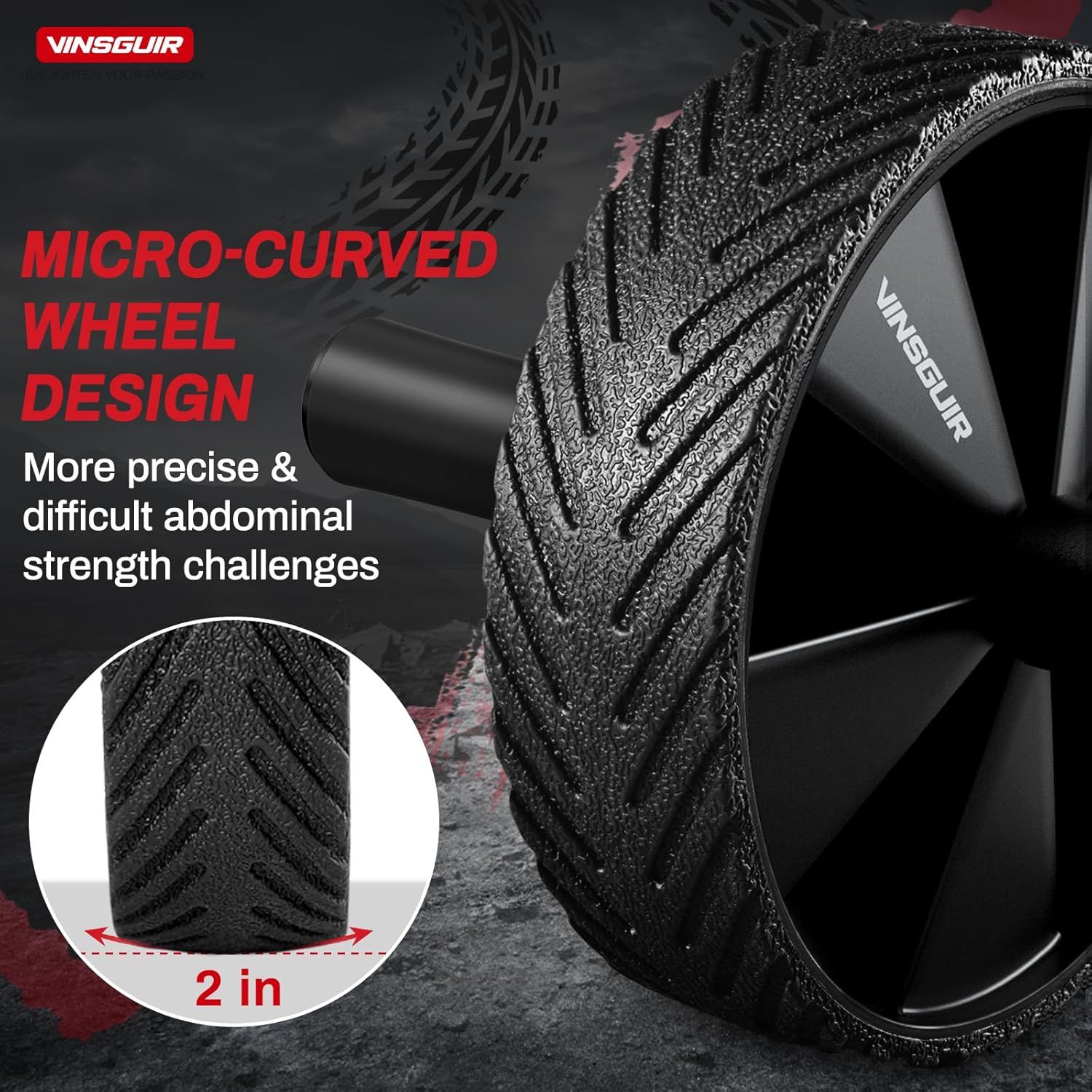 Highlights the specific micro-curved wheel design and textured surface pattern to demonstrate the product's engineering for more precise and challenging…