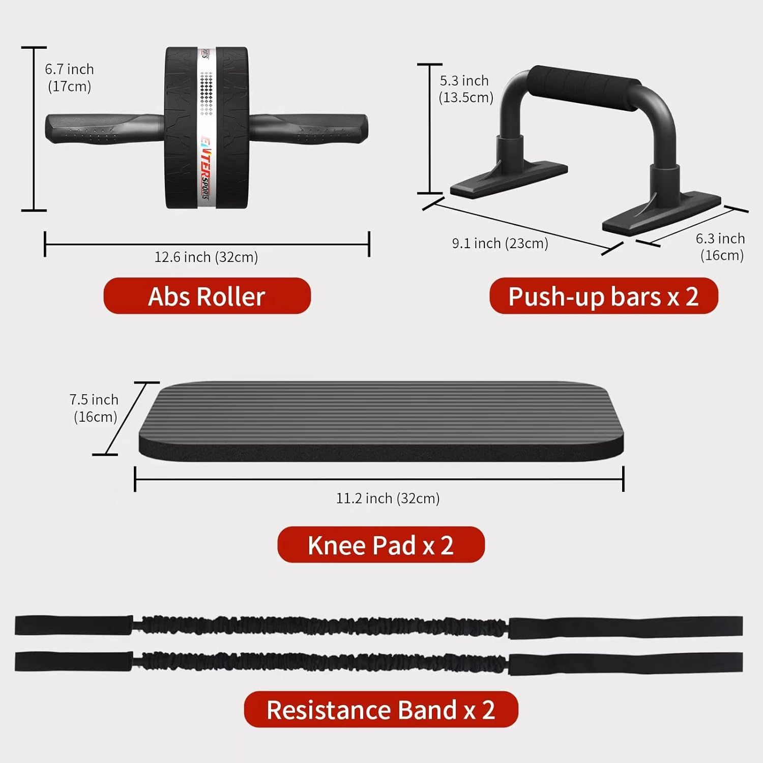 Shows all the items included in the fitness kit purchase, helping shoppers understand the complete bundle they will receive and the value of the package.…