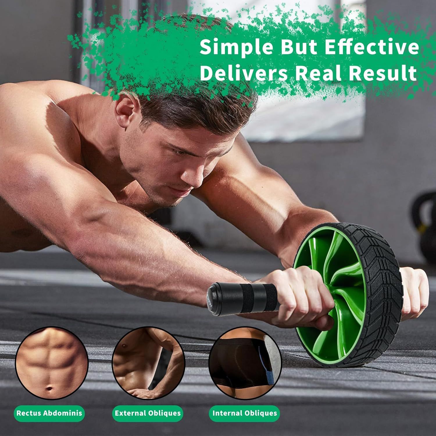 Demonstrates that the ab roller targets multiple core muscle groups to deliver comprehensive abdominal workout results.