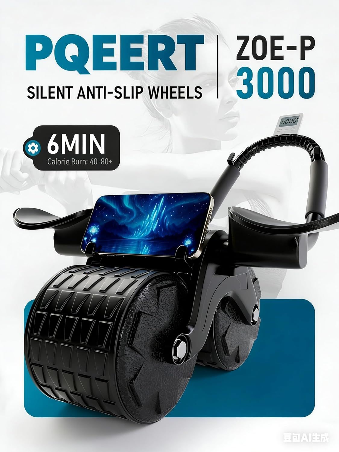 Highlights the efficiency of the product by showing that a 6-minute workout can burn 40-80+ calories, reassuring shoppers of its fitness effectiveness.…