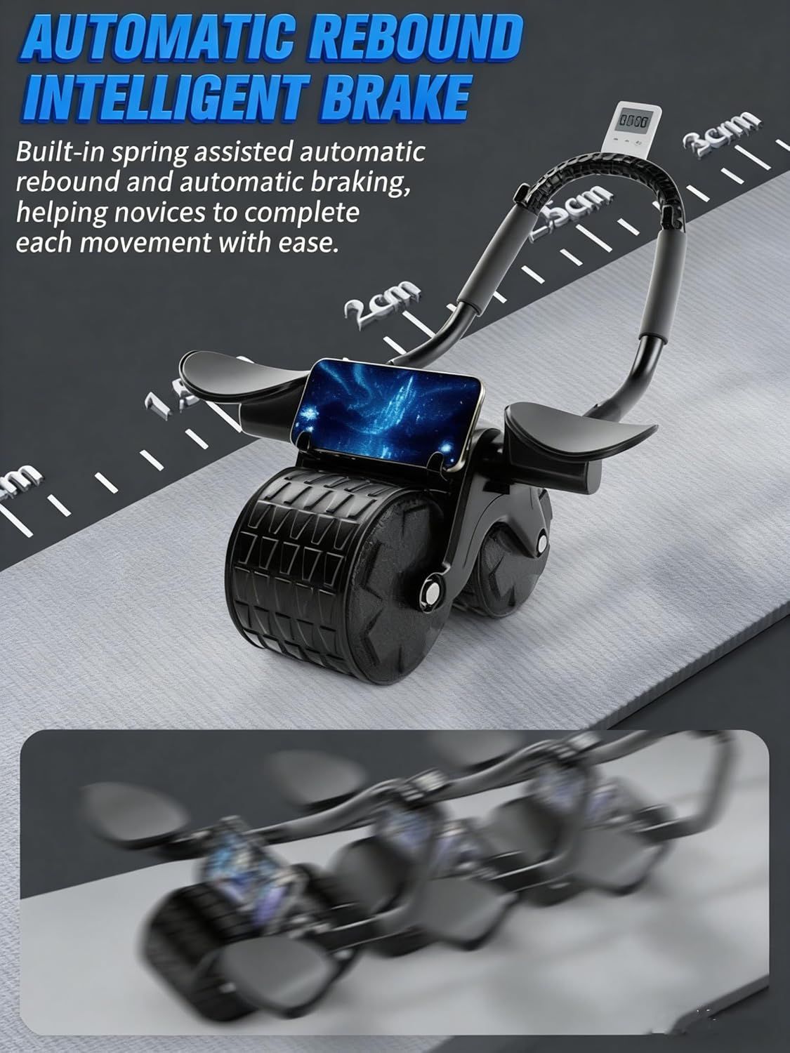 Highlights the spring-assisted automatic rebound and braking feature to reassure shoppers that the product is beginner-friendly and helps complete movements…