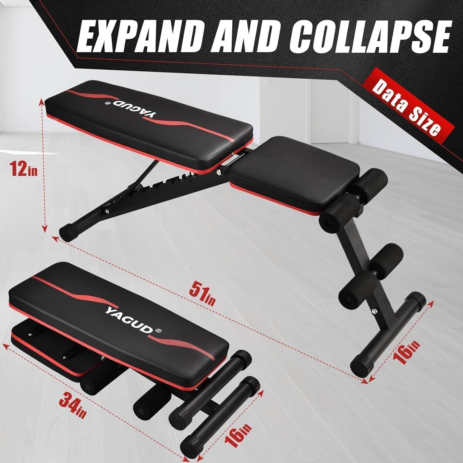 Demonstrates the product's adjustable design and provides exact measurements in both expanded and collapsed states to help shoppers understand its…