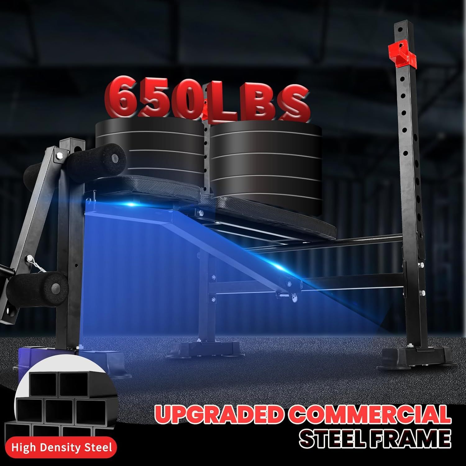 Communicates the impressive 650-pound weight capacity to reassure shoppers of the product's strength and ability to handle heavy loads safely. Highlights the…