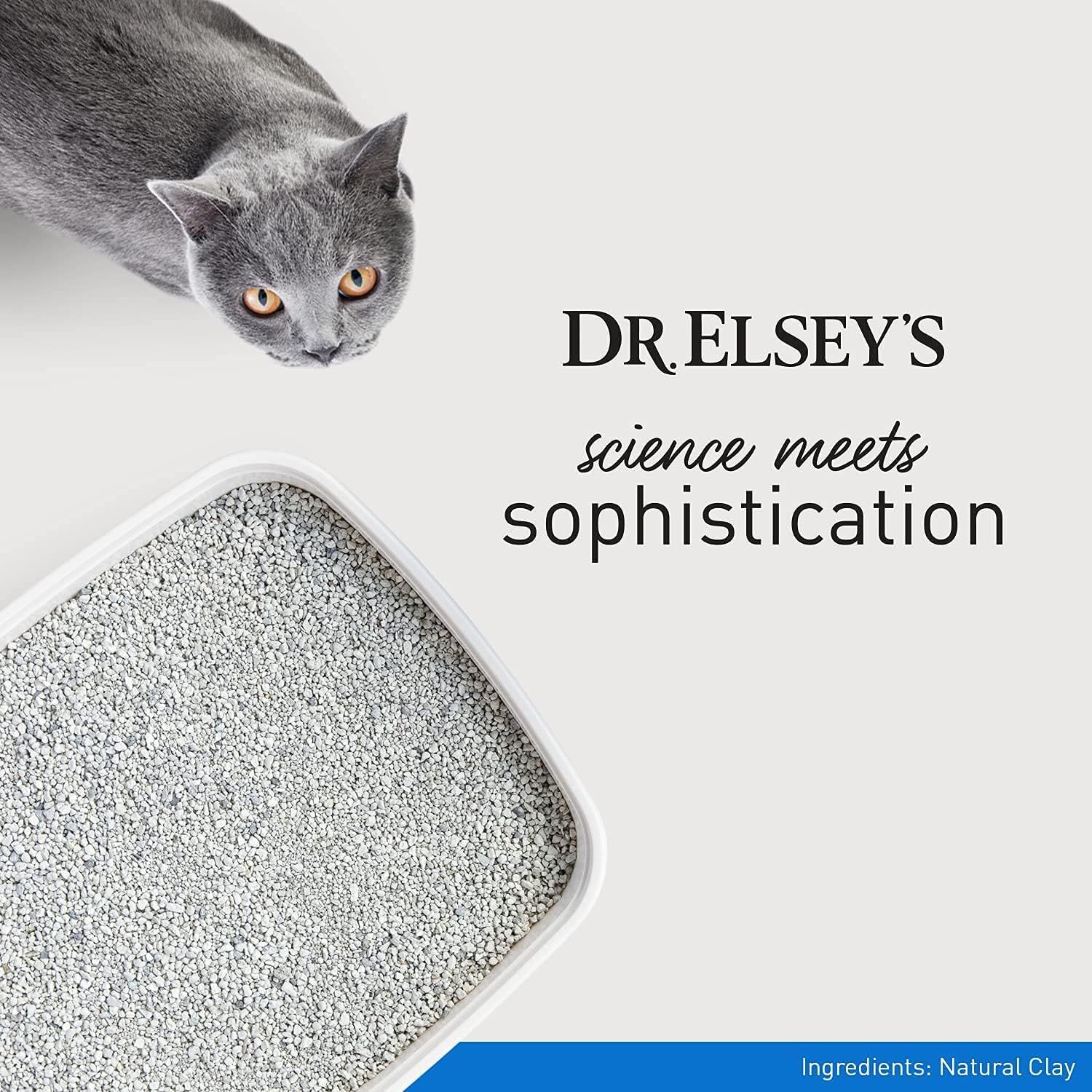 Communicates the brand's identity and positioning through its tagline 'science meets sophistication,' establishing Dr. Elsey's as a premium,…