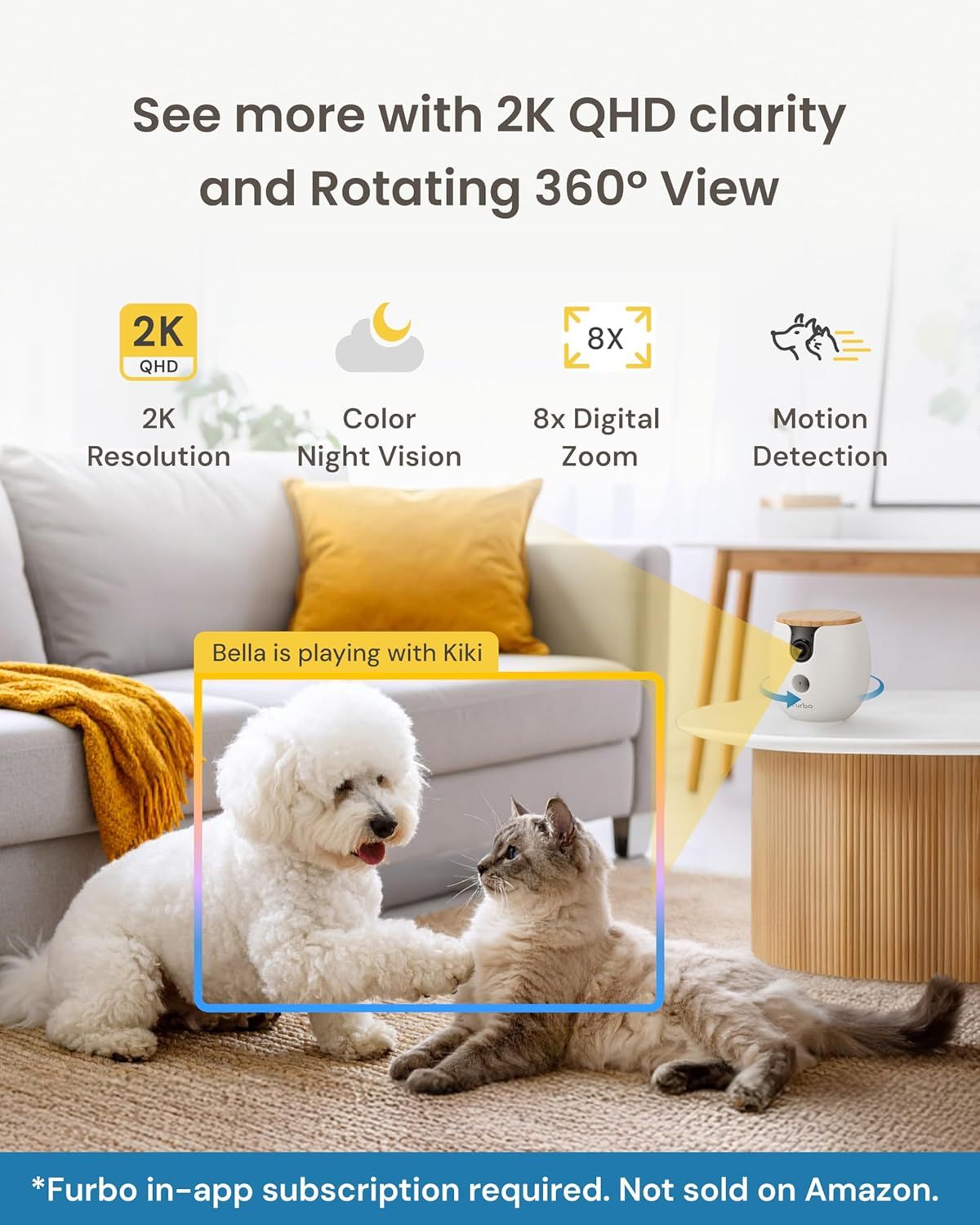 Showcases multiple technical features of the security camera to demonstrate its comprehensive monitoring capabilities and advanced functionality for home…