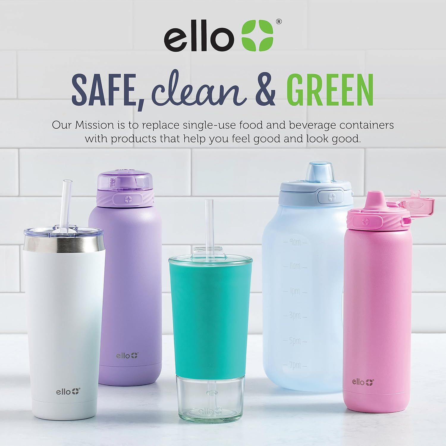 Communicates the brand's environmental mission and showcases the product lineup to help shoppers understand the brand's values and available options. Highlights the brand's commitment to replacing…