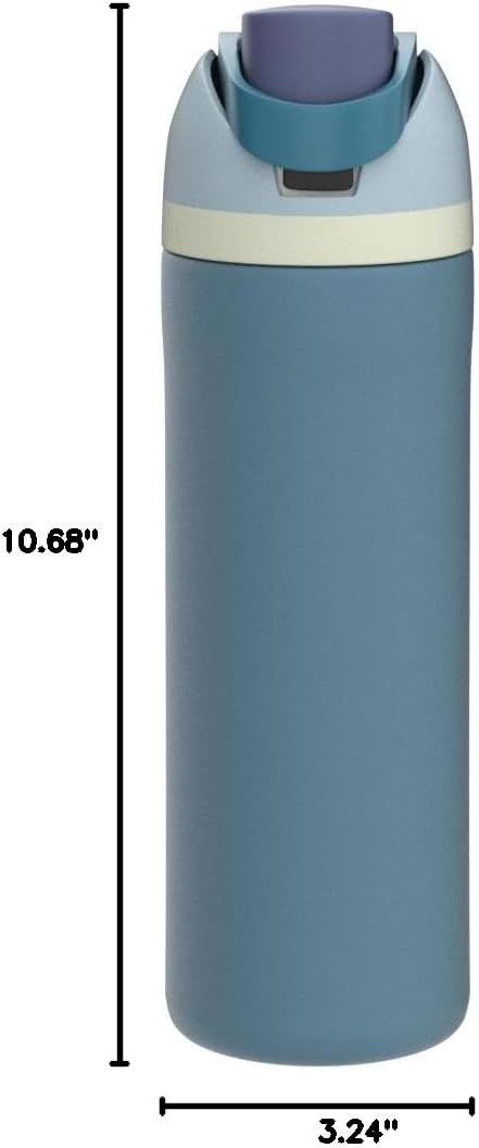 Communicates the exact physical size of the water bottle (height and width) to help shoppers understand if it will fit their needs, such as fitting in a bag or cup holder.