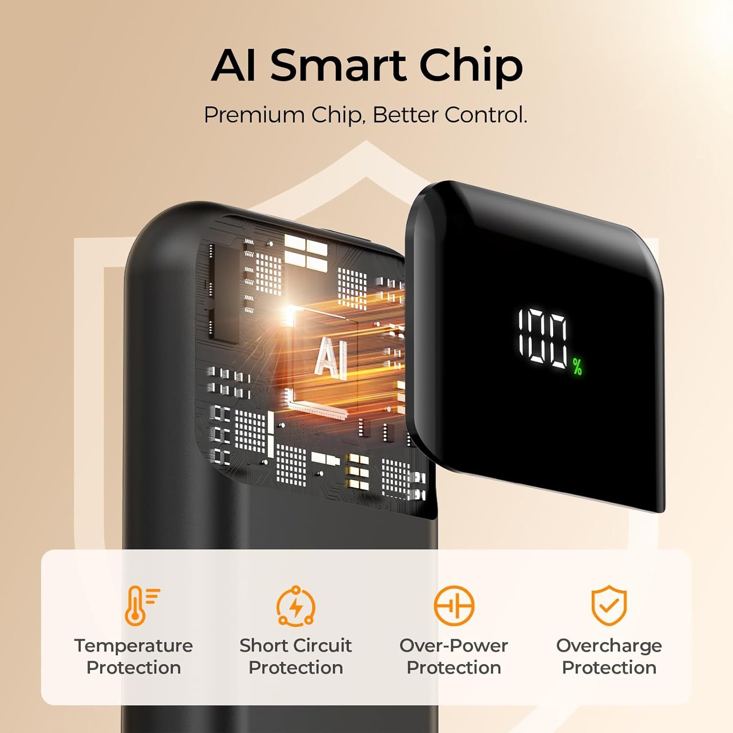 Communicates the product's advanced AI chip technology and multiple safety features to reassure shoppers about intelligent control and comprehensive…