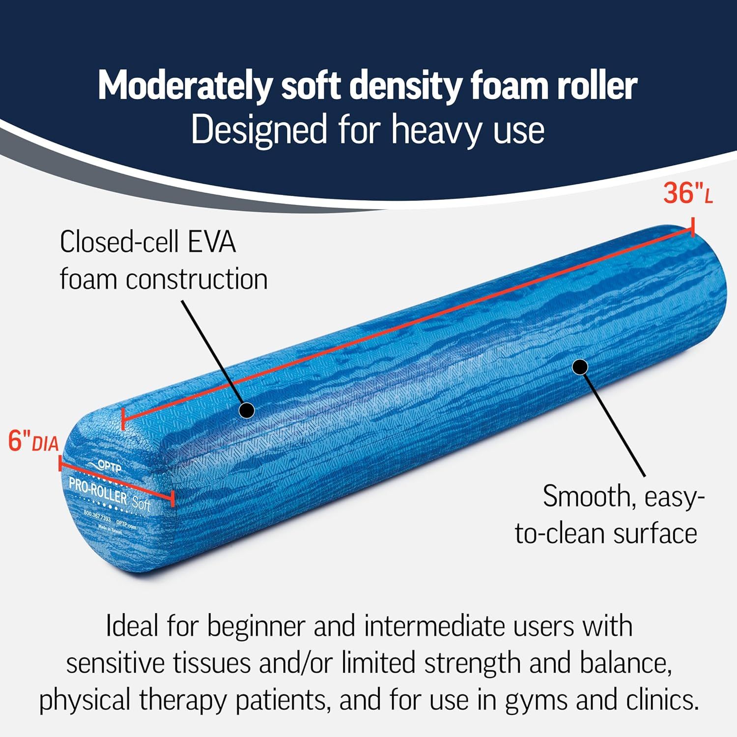 Breaks down the physical components and construction of the foam roller to help shoppers understand what the product is made of and its key structural…
